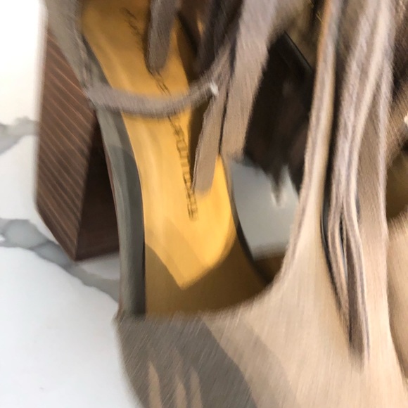 Chinese Laundry Grey Suede Fringe Booties - Picture 4 of 6